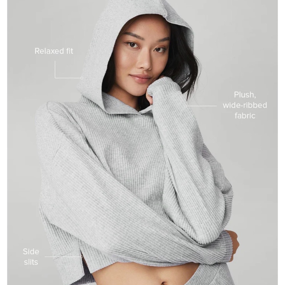 ALO Yoga PURPLE ribbed muse Women's Hoodie